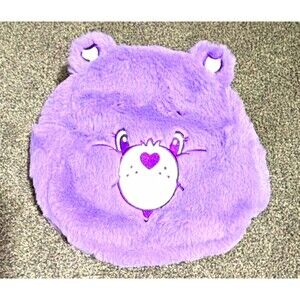 Care Bear Purple Faux Fur Round Shoulder Bag Satin Strap NWT A23